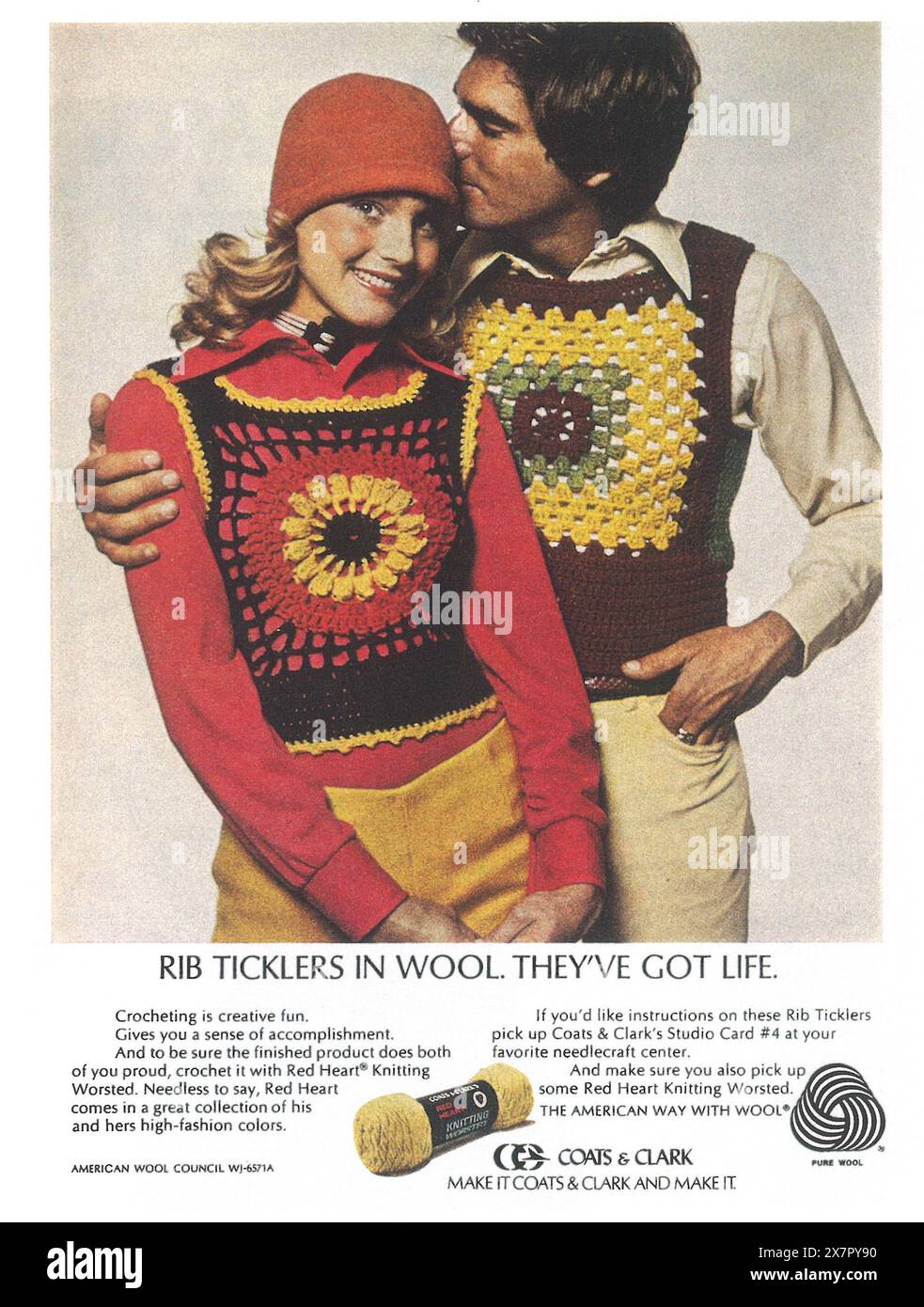 1972 manteaux et Clark Wool ad Banque D'Images