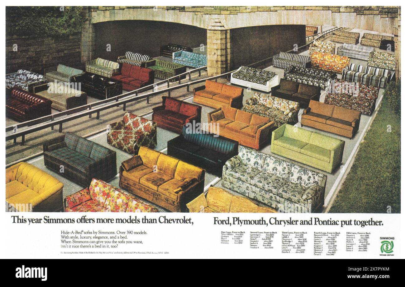 1971 Simmons Hide-a-bed Furniture ad Banque D'Images