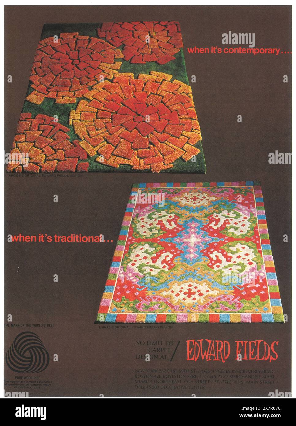 1972 Edward Field Rugs ad Banque D'Images