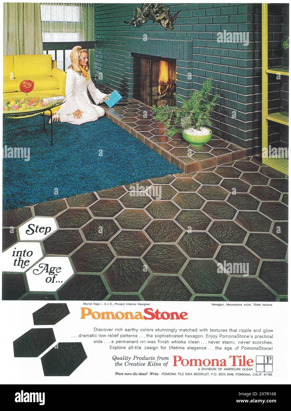 1972 Pomona Tile ad Banque D'Images