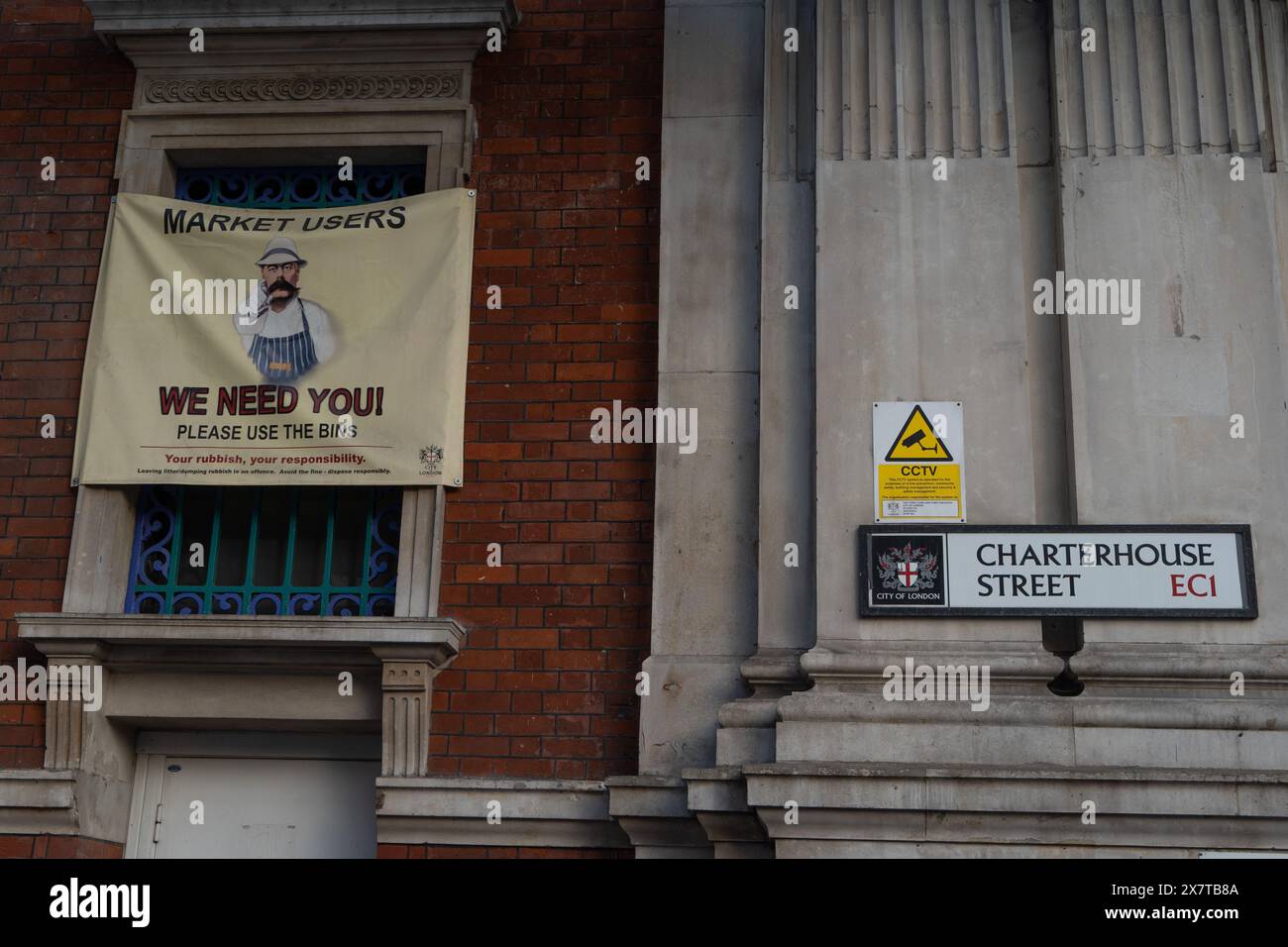 Travaux de construction, de restauration et de réaménagement autour du marché historique de la viande de Smithfields à Londres, Angleterre, Royaume-Uni Banque D'Images