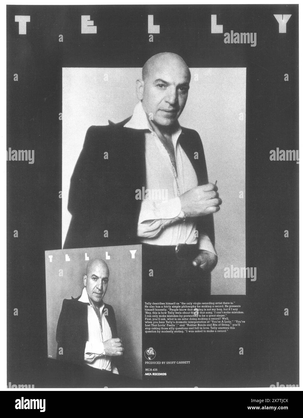 1974 Telly Savalas Telly album promo Banque D'Images