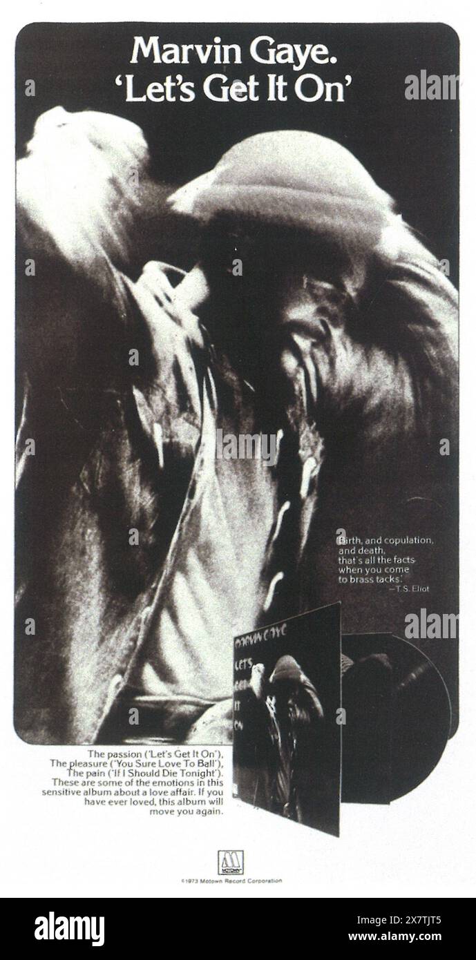 Marvin Gaye mettons-le sur 1973 affiche promo annonce Banque D'Images