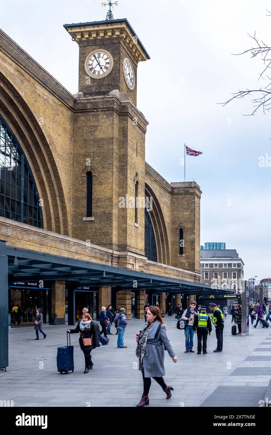 L'extérieur de la gare de Kings Cross, London Banque D'Images