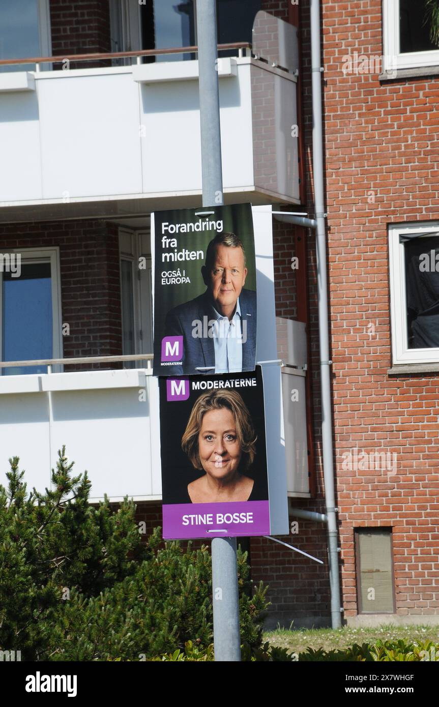 Cpenhagen/ Danemark/20 MAI 2024/ Ministre danois des affaires étrangères et ancien premier ministre du Danemark et président de Moderatenne sur le post-soutien au candidat du parti aux élections européennes et sur l'affiche des élections législatives européennes de divers partis politiques danois à Copenhague Danemark. (Photo. Francis Joseph Dean/Dean Pictures) (non destiné à un usage commercial) Banque D'Images