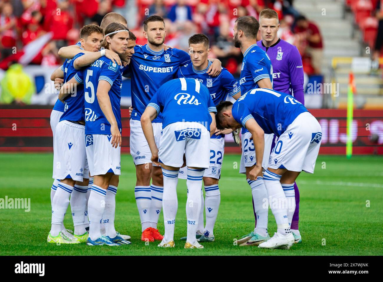 Lodz, Pologne. 19 mai 2024. L'équipe de Lech Poznan vue lors du match de la Ligue polonaise PKO Ekstraklasa entre Widzew Lodz et Lech Poznan au stade municipal de Widzew Lodz. Score final : Widzew Lodz 1:1 Lech Poznan. (Photo de Mikolaj Barbanell/SOPA images/Sipa USA) crédit : Sipa USA/Alamy Live News Banque D'Images