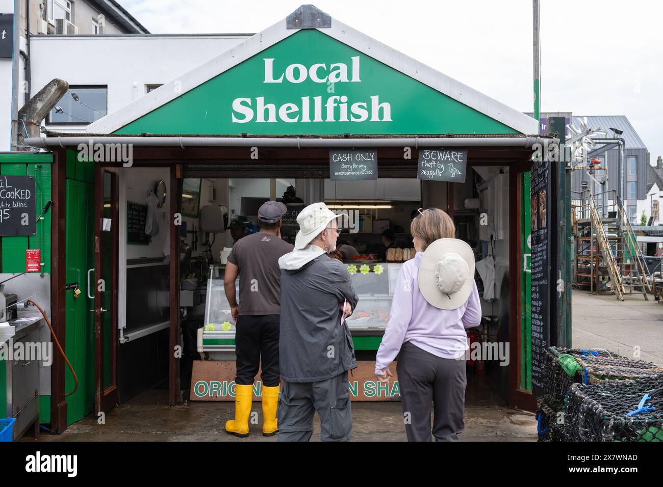 Oban Seafood Hut, The Green Shack, The Pier, Oban, Écosse, ROYAUME-UNI Banque D'Images