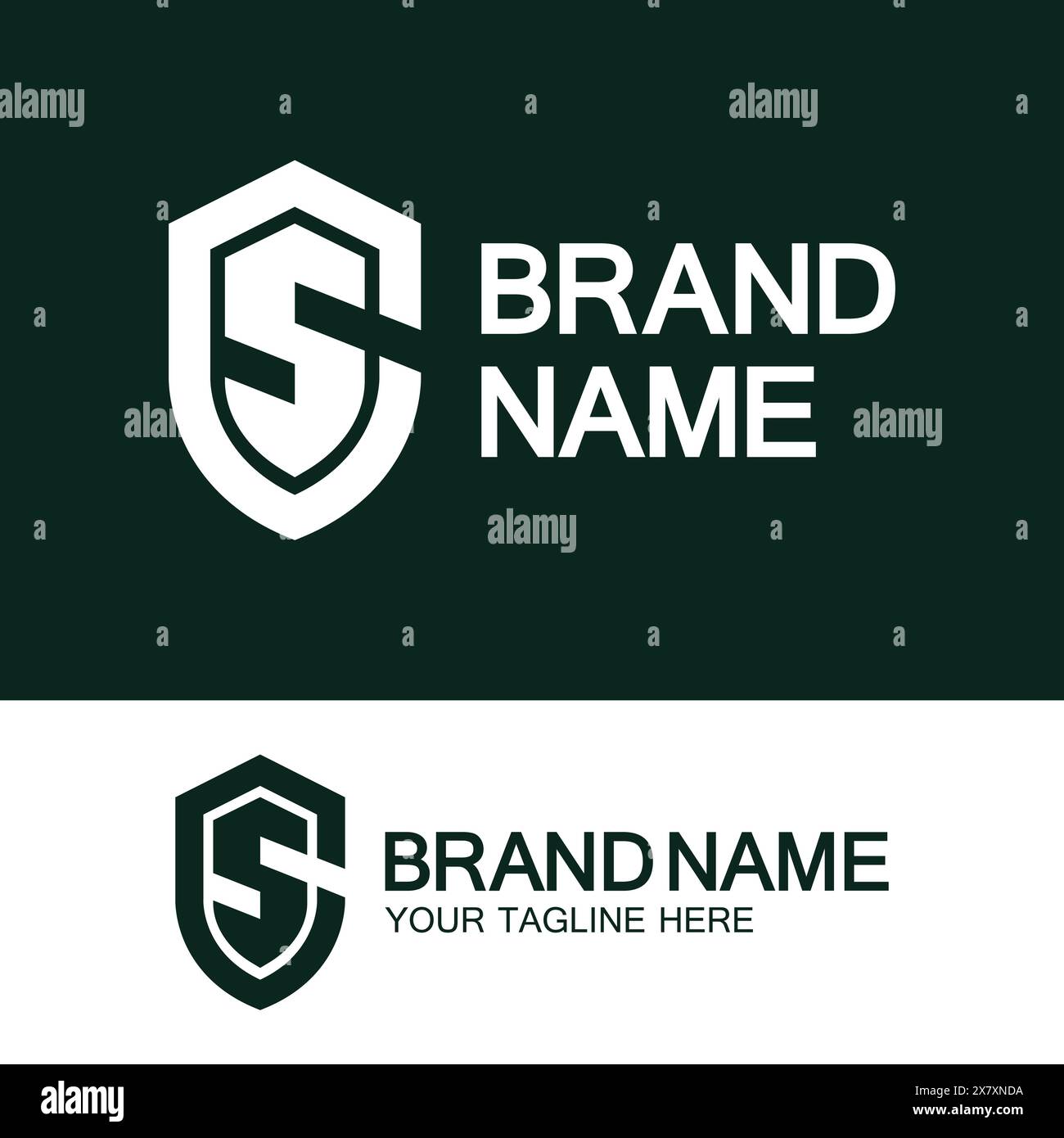 Logo CS ou logo SC. Logo monogramme lettre créative CS ou SC en forme de bouclier. Illustration de Vecteur