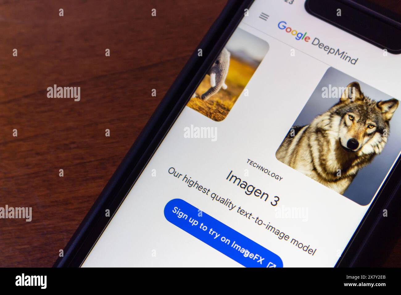 Site Web Imagen 3. Imagen 3 est le modèle texte-image avancé de Google DeepMind qui génère des images détaillées de haute qualité à partir d'invites textuelles Banque D'Images