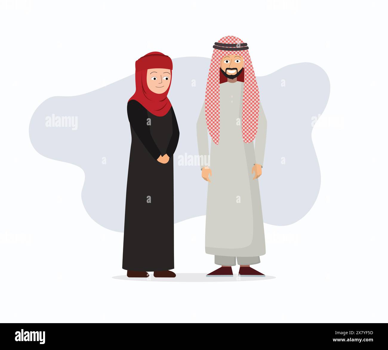 Mari et femme arabes portant les vêtements arabes traditionnels Illustration de Vecteur