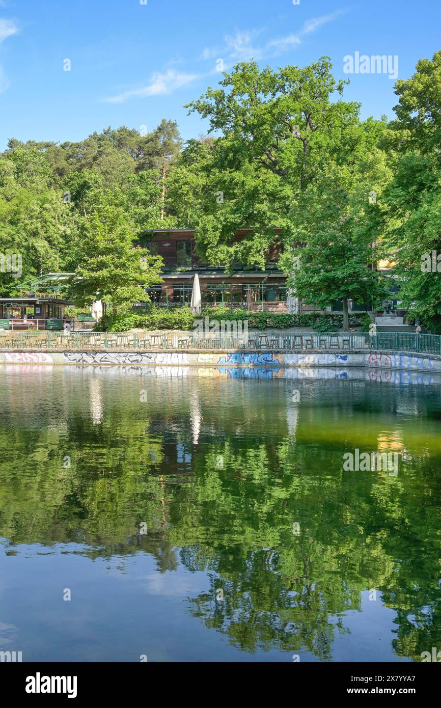 Biergarten Fischerhütte am Schlachtensee, Zehlendorf, Steglitz-Zehlendorf, Berlin, Deutschland Banque D'Images