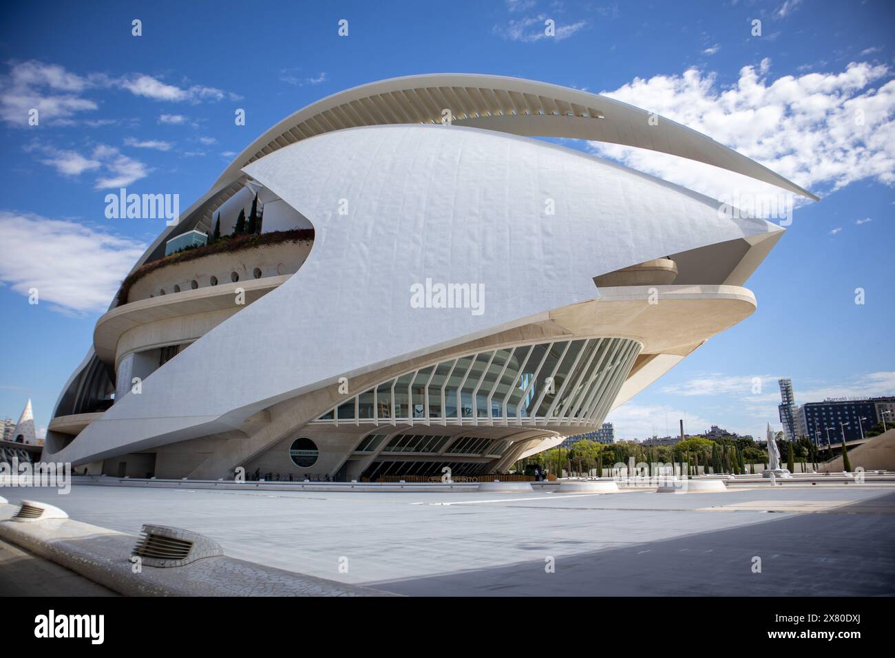 Le Palau de les Arts Reina Sofia - Opéra futuriste et monument culturel dans la Cité des Arts et des Sciences Banque D'Images