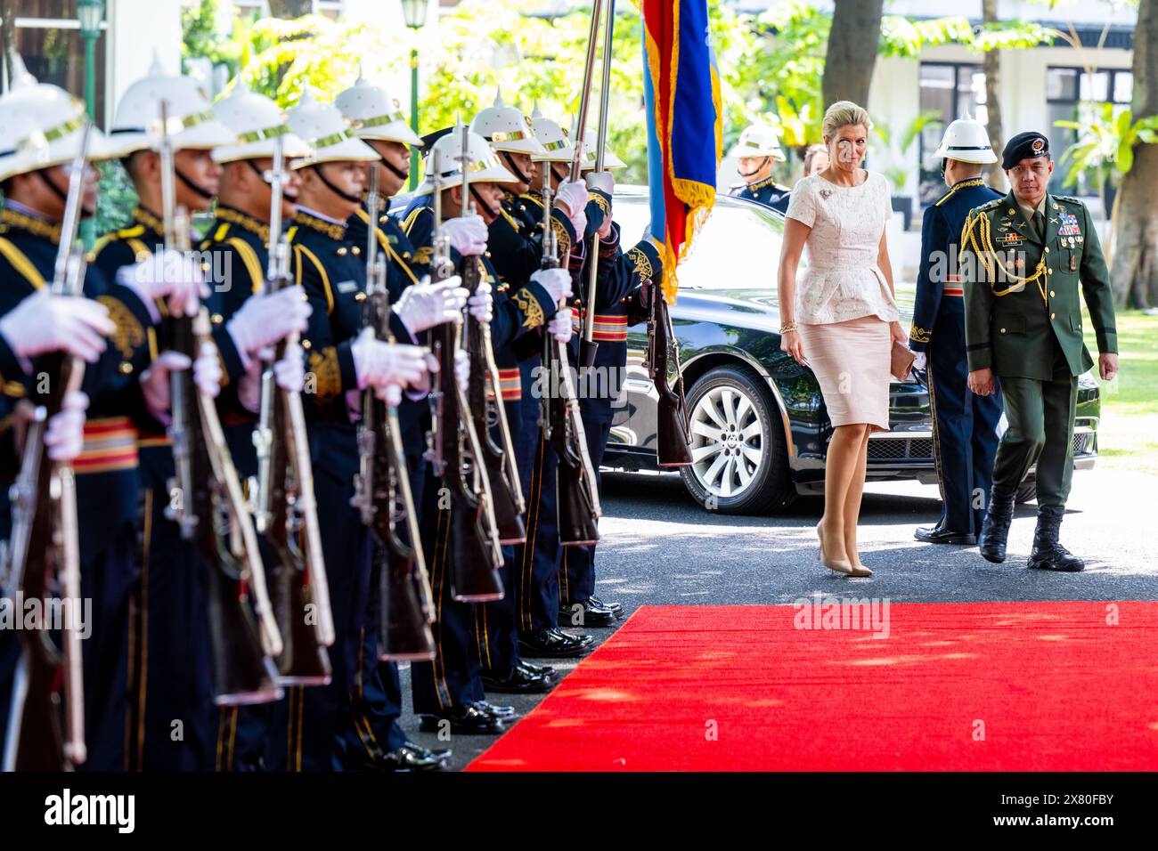 MANILLA, 22-05-2024, Koningin Maxima tijdens een bezoek aan de Republiek der Filipijnen als speciale pleitbezorger van de secretaris-generaal van de Verenigde Naties voor inclusieve financiering voor ontwikkeling (UNSGSA). Het bezoek gaat over het bevorderen van Financiële inclusie en het thema Financiële gezondheid FOTO : NLBeeld/Mischa Schoemaker Queen Maxima lors d'une visite en République des Philippines en tant qu'avocat spécial du Secrétaire général des Nations Unies pour le financement inclusif pour le développement (UNSGSA). Sur la photo : rencontre avec S.E. Ferdinand Marcos jr. Président du Banque D'Images