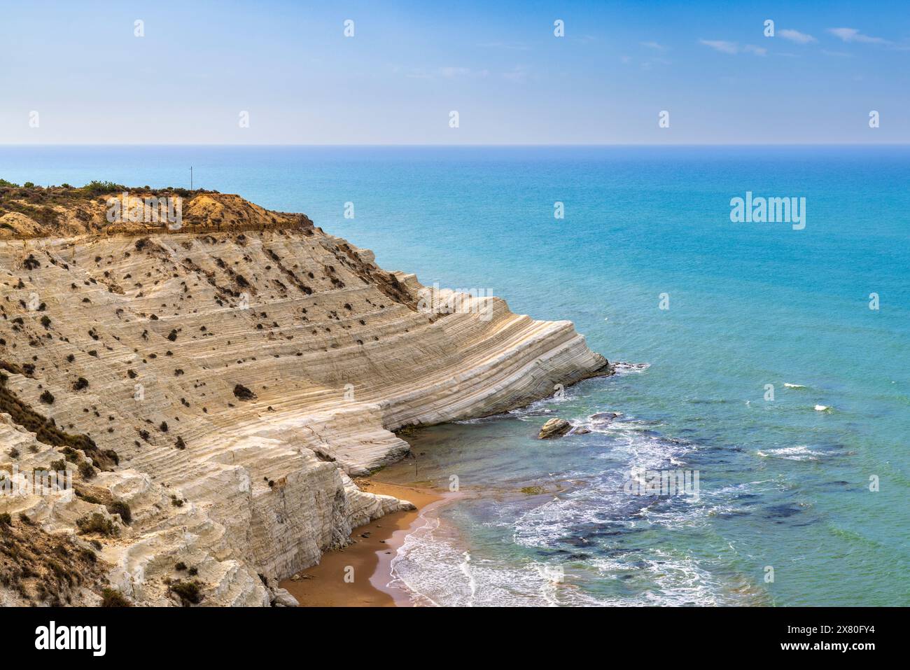 Les «escaliers des Turcs» sur la côte sud près de Realmonte, Sicile Banque D'Images