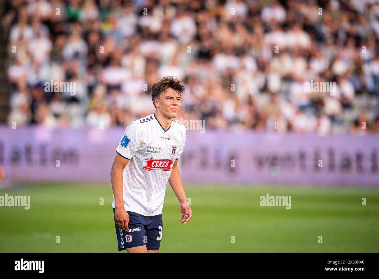 Aarhus, Danemark. 21 mai 2024. Luka Callo (33) de AGF vue lors du match de Superliga 3F entre Aarhus GF et le FC Copenhagen au Ceres Park à Aarhus. (Crédit photo : Gonzales photo/Alamy Live News Banque D'Images