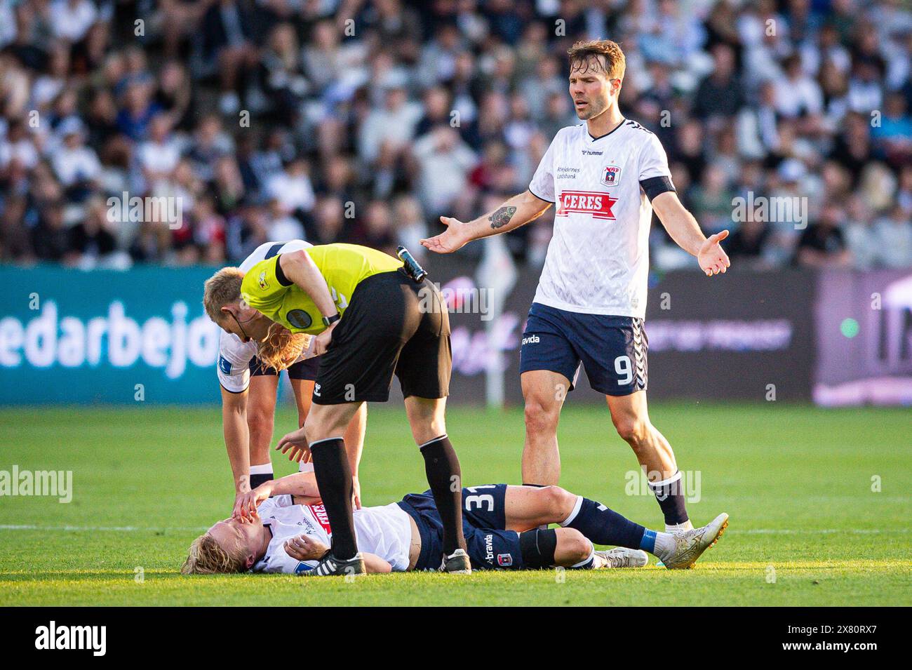 Aarhus, Danemark. 21 mai 2024. Patrick Mortensen (9 ans) d'AGF vu lors du match de 3F Superliga entre Aarhus GF et le FC Copenhagen au Ceres Park à Aarhus. (Crédit photo : Gonzales photo/Alamy Live News Banque D'Images