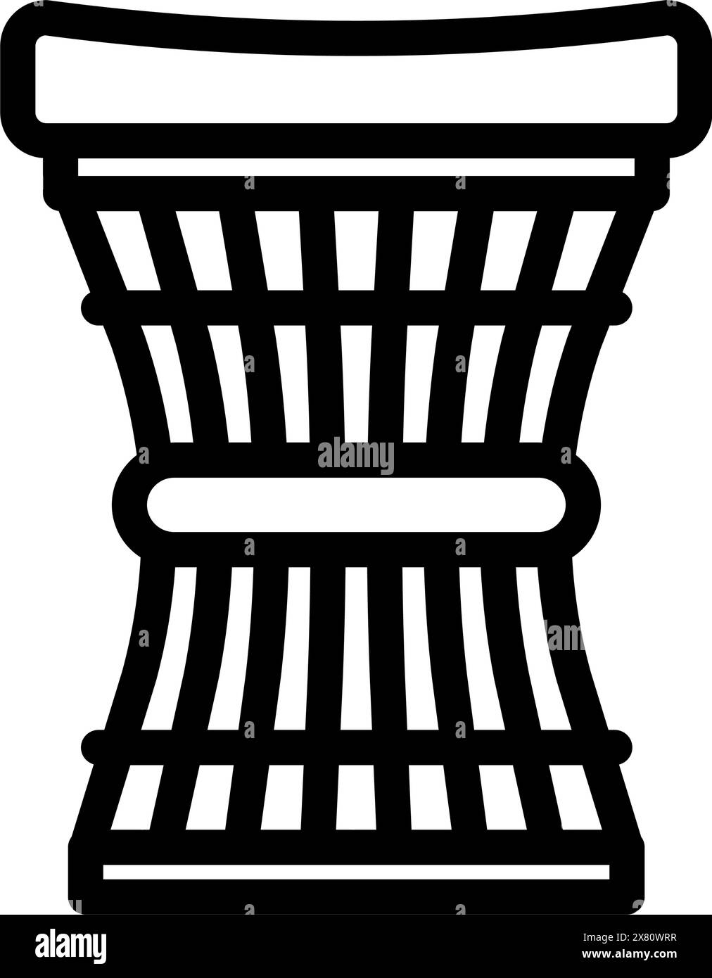 illustration vectorielle d'icône de ligne de meubles d'extérieur de tabouret de jardin Illustration de Vecteur