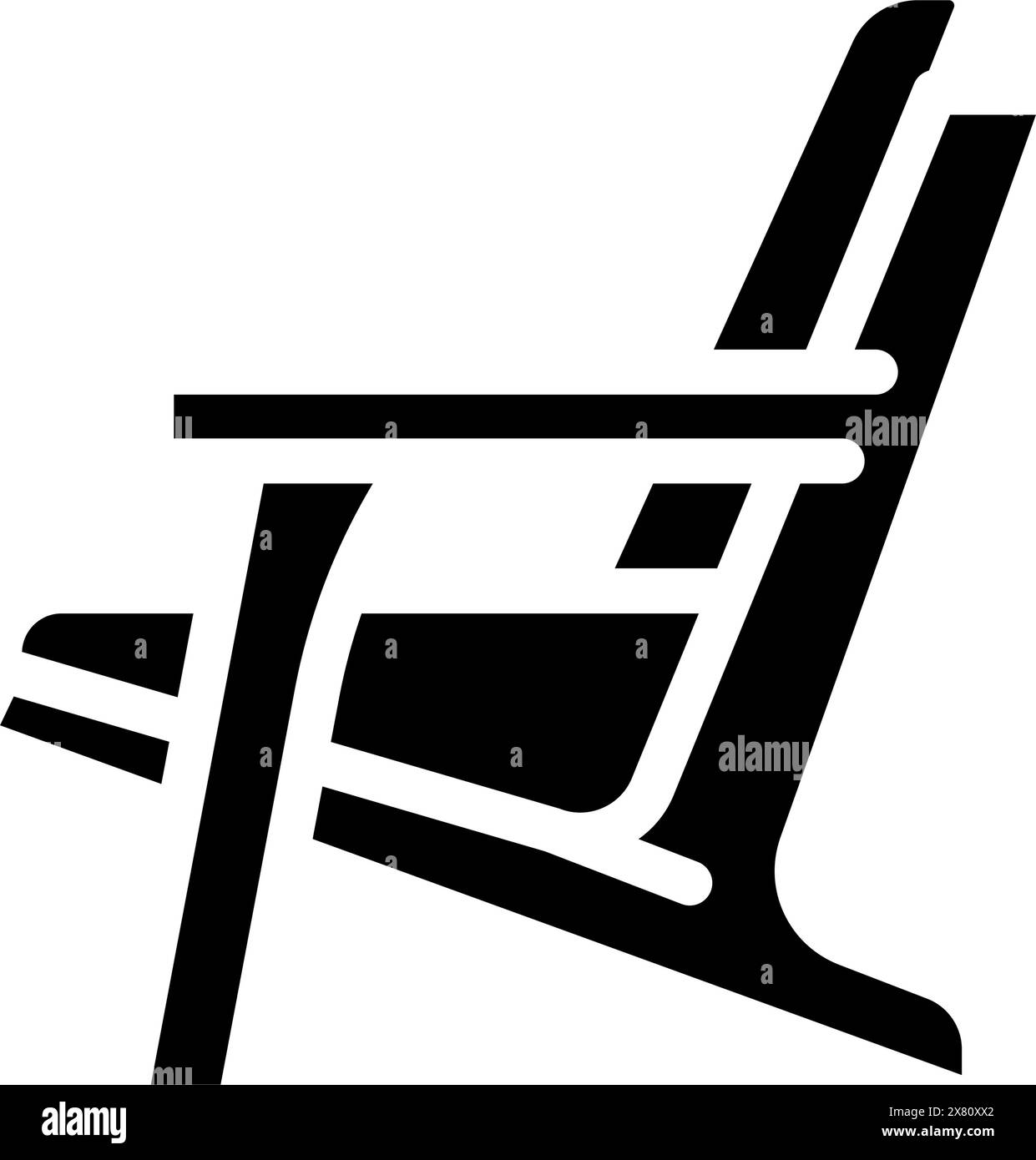 illustration vectorielle d'icône de glyphe de meubles d'extérieur de chaise adirondack Illustration de Vecteur