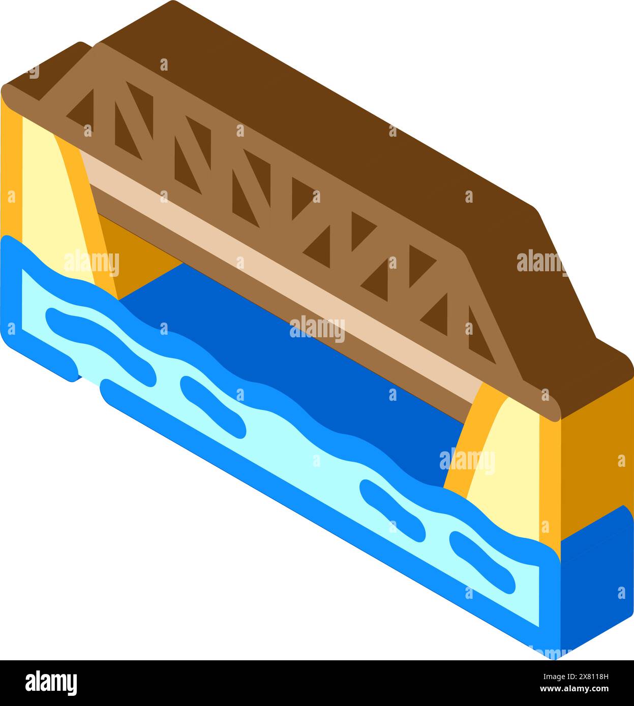 illustration vectorielle d'icône isométrique pont en treillis Illustration de Vecteur