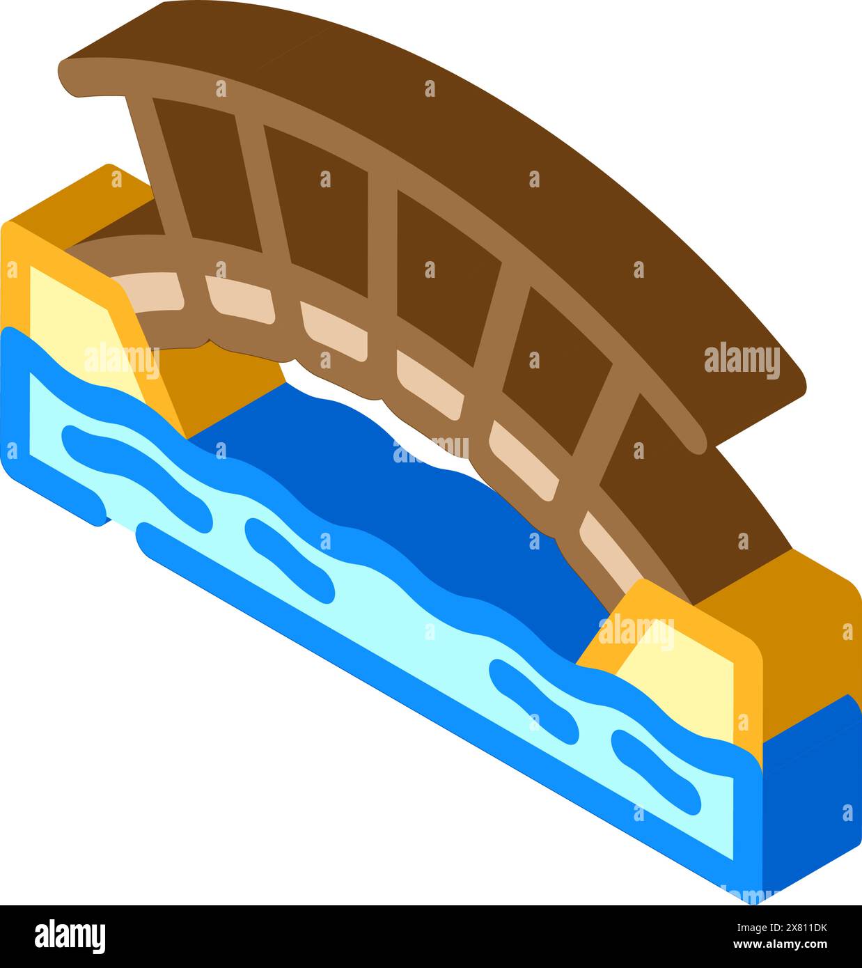 illustration vectorielle d'icône isométrique de pont en bois Illustration de Vecteur