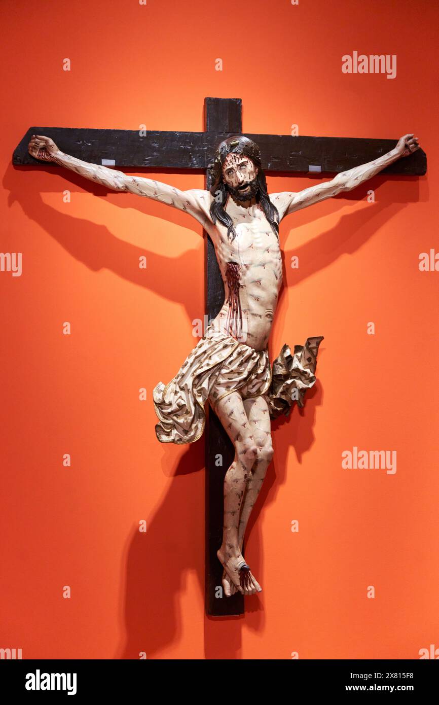 Gil de Siloé, Christ crucifié, 1488-1490, Musée National d’Art Catalan, Museu Nacional d’Art de Catalunya, MNAC, Barcelone, Espagne, Europe Banque D'Images
