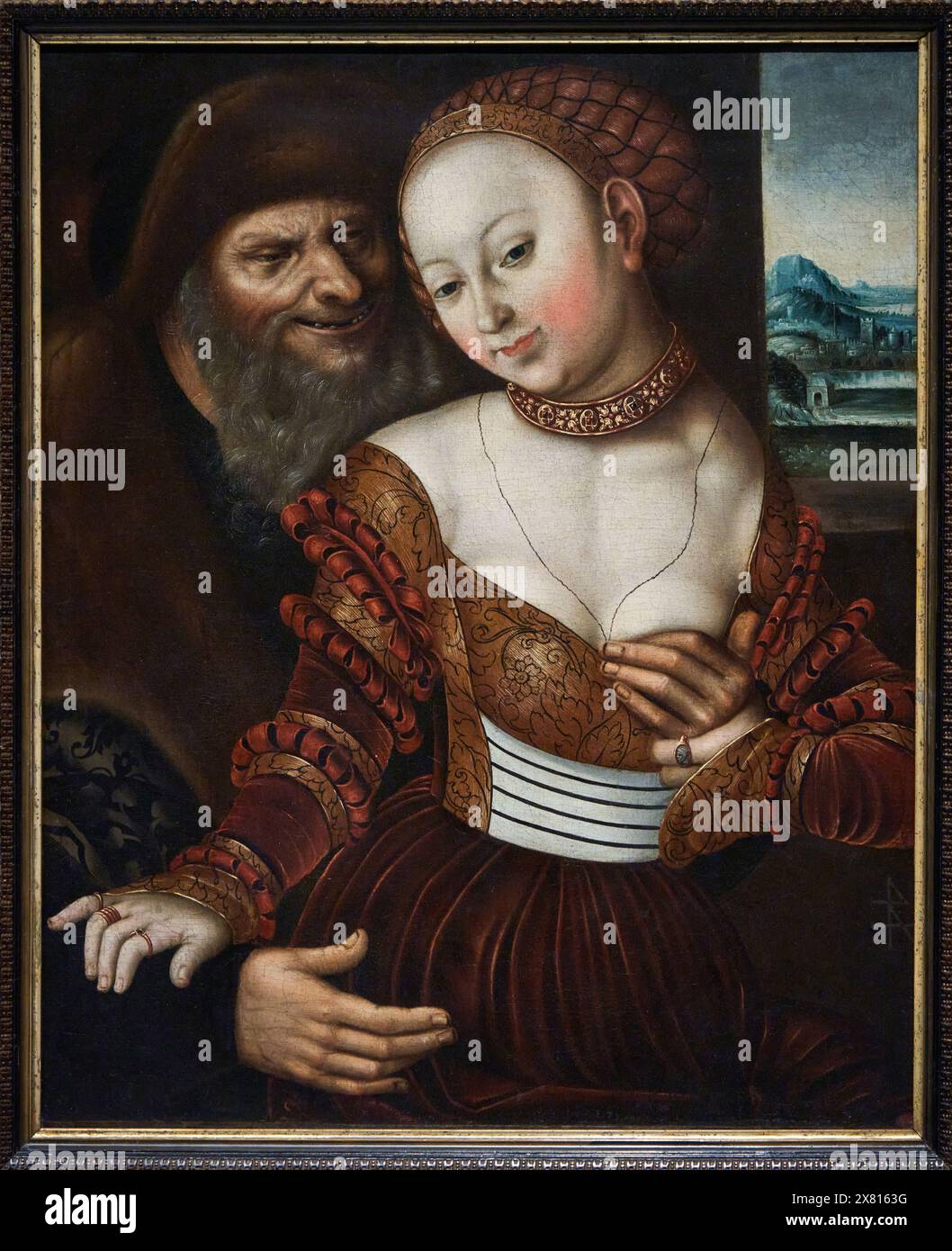 Le couple III, 1530-1550, disciple de Lucas Cranach (l'ancien), (Kronach, 1472 – Weimar, 1553), Musée National d'Art Catalan, Museu Nacion Banque D'Images