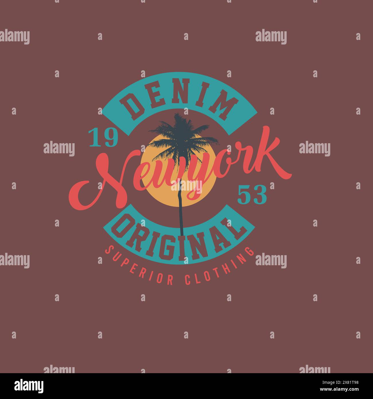 New york Denim original Superior typographie marque t shirt design Illustration de Vecteur