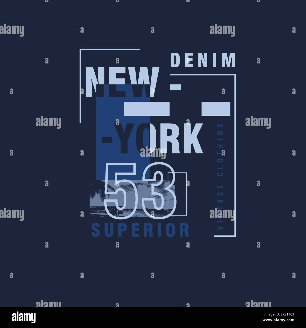 NewYork denim typographie supérieure vêtements vintage co t shirt design Illustration de Vecteur