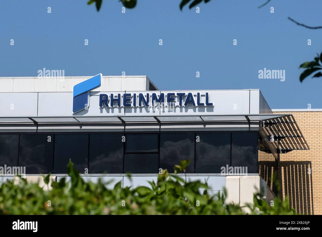 Signez pour les bureaux de Rheinmetal à Aztec West Bristol UK Banque D'Images