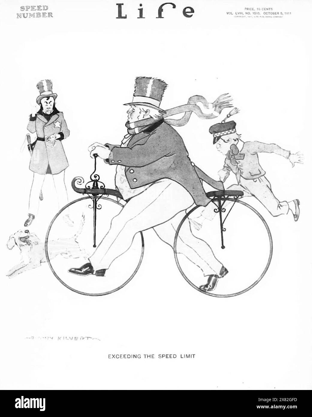 Benjamin Corey Kilvert - Life Magazine - numéro de vitesse - dépassement de la limite de vitesse - 1911 Banque D'Images