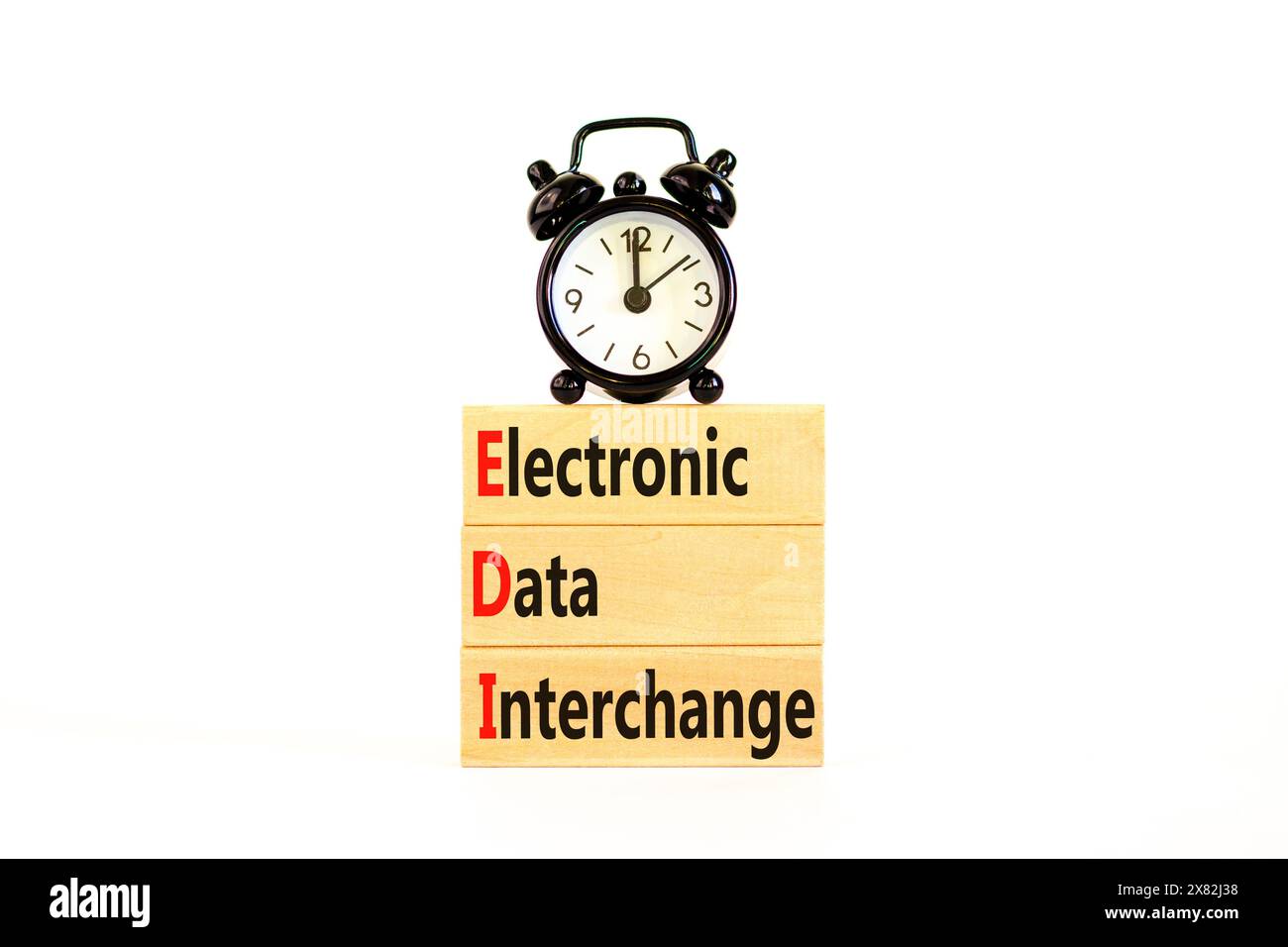 Symbole d'échange de données informatisé EDI. Mots conceptuels échange de données informatisées EDI sur des blocs. Beau fond blanc. Business et EDI Electron Banque D'Images