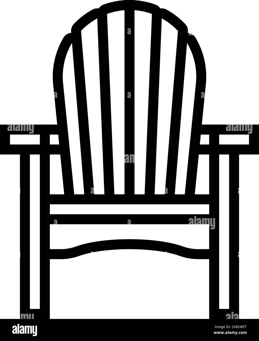 illustration vectorielle d'icône de ligne de meubles d'extérieur de chaise adirondack Illustration de Vecteur