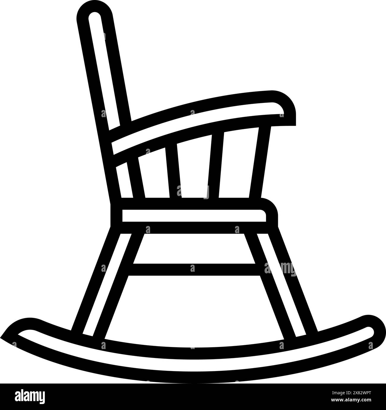 illustration vectorielle d'icône de ligne de meubles d'extérieur de chaise à bascule Illustration de Vecteur