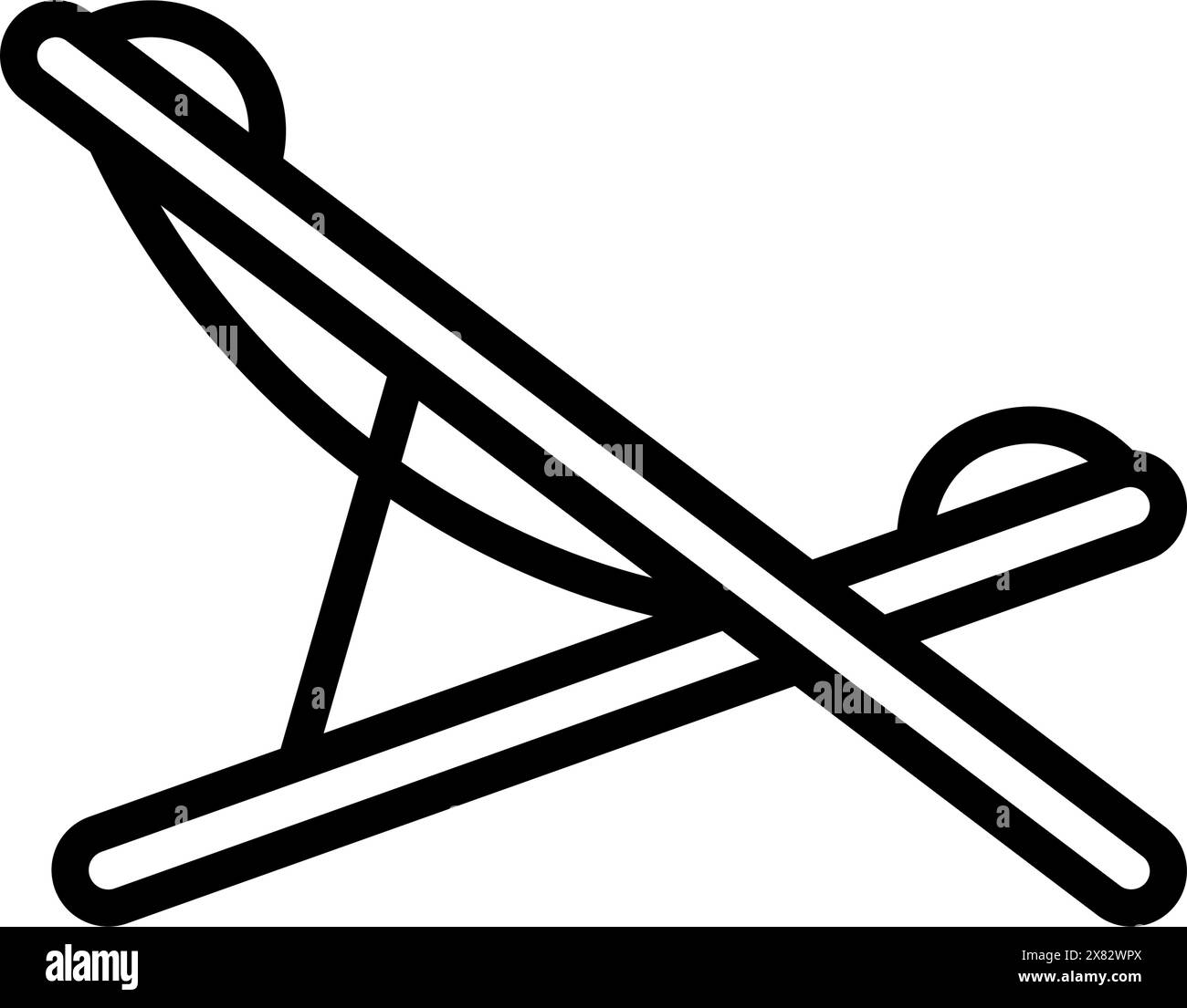 illustration vectorielle d'icône de ligne de meubles d'extérieur de chaise longue Illustration de Vecteur