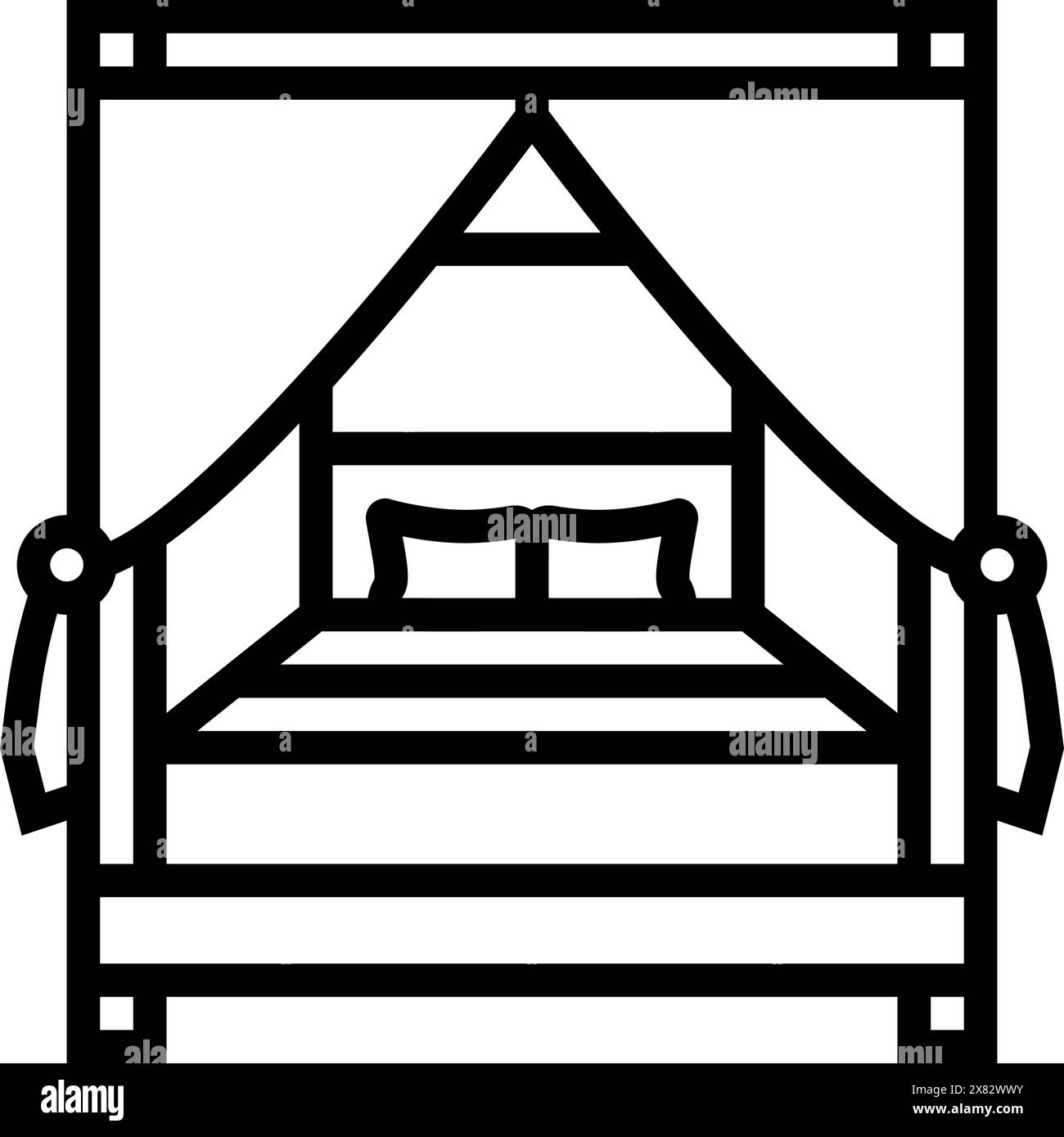 illustration vectorielle d'icône de ligne de meubles d'extérieur de chaise longue Illustration de Vecteur