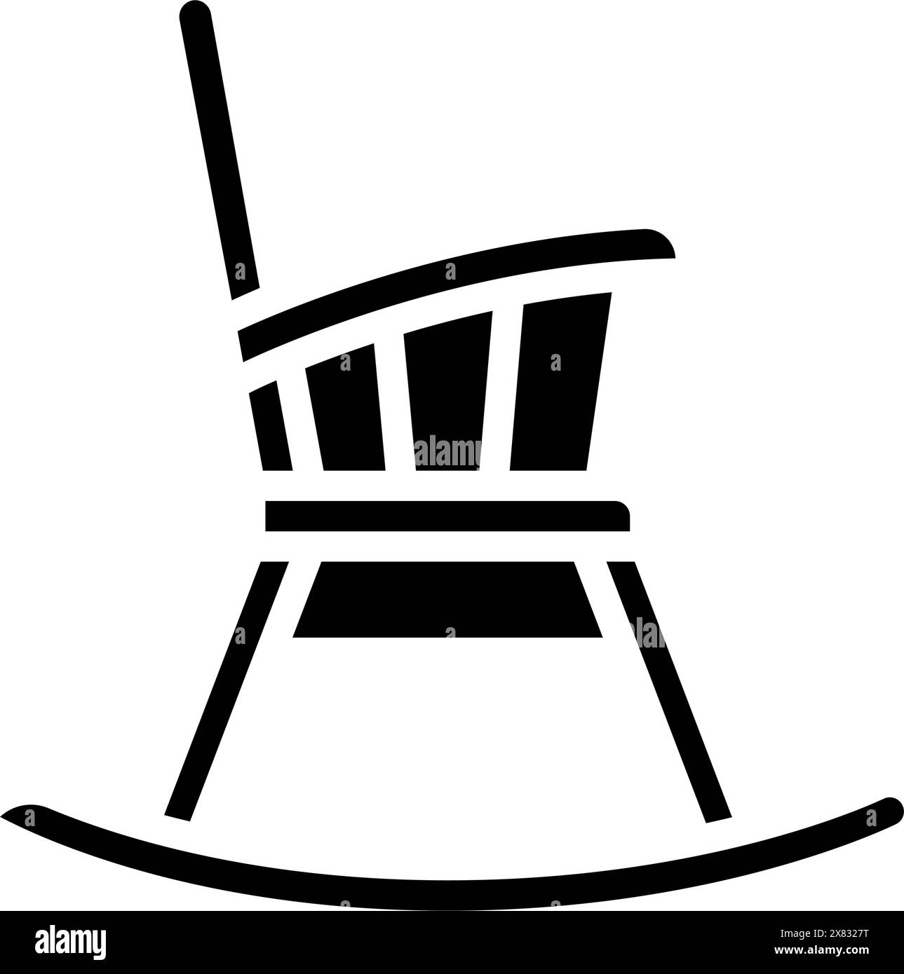 illustration vectorielle d'icône de glyphe de meubles d'extérieur de chaise à bascule Illustration de Vecteur