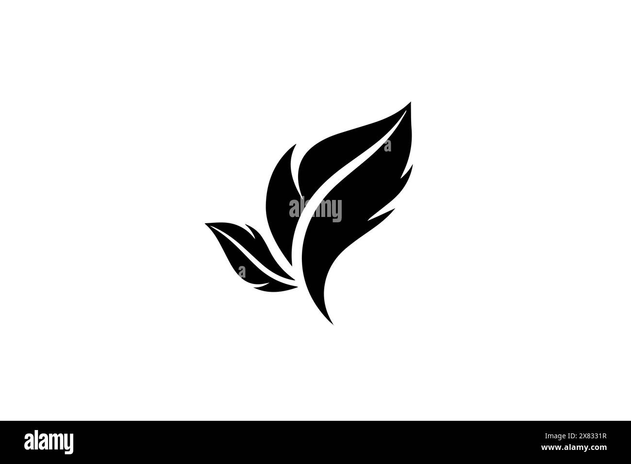 Illustration vectorielle de feuille dessinée à la main : conception de logotype d'icône de feuilles d'arbre diverses. Illustration de Vecteur