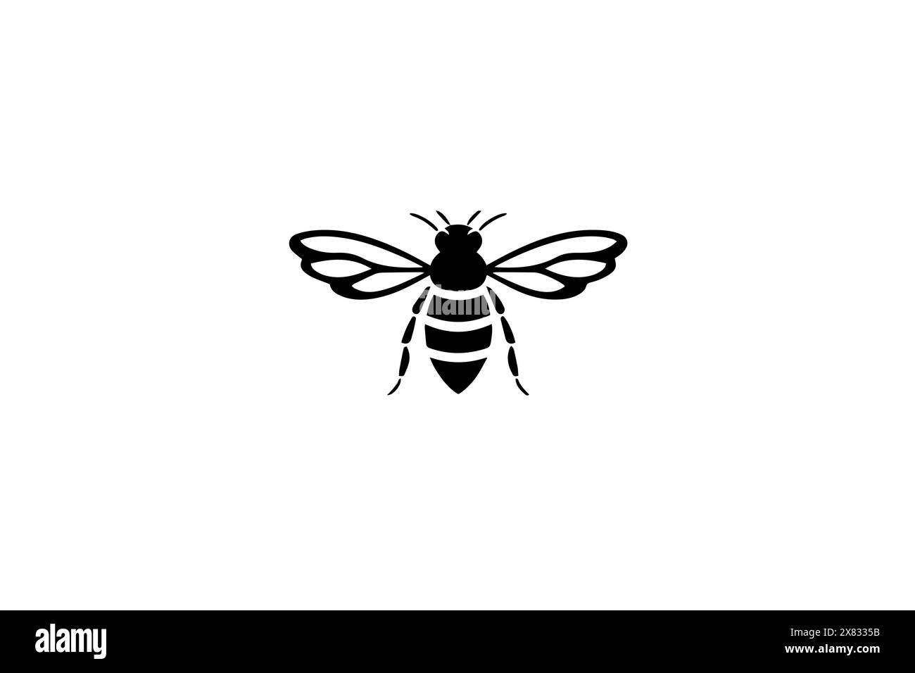 Icône simple d'abeille : logo vectoriel de marque de miel organique. Illustration de Vecteur