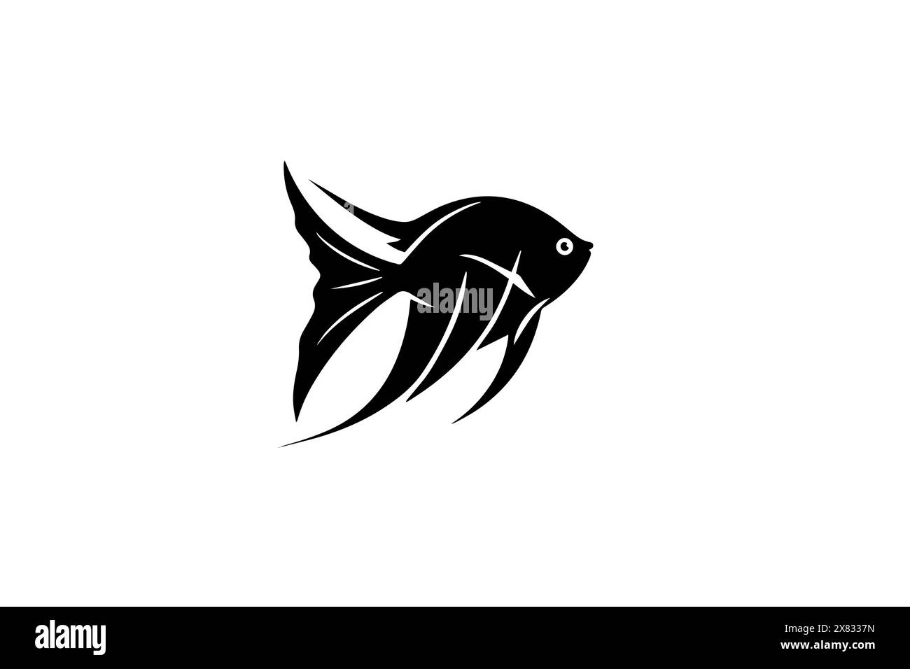Vintage Fish Vector logo : icône simple Silhouette. Symbole de fruits de mer. Illustration de Vecteur