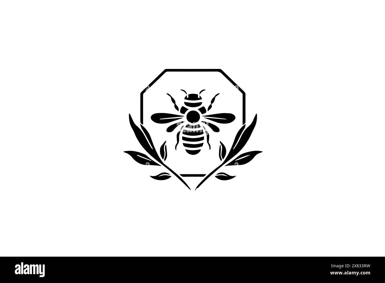 Bee logo Vector : illustration de conception graphique de l'emblème Honeycomb. Illustration de Vecteur
