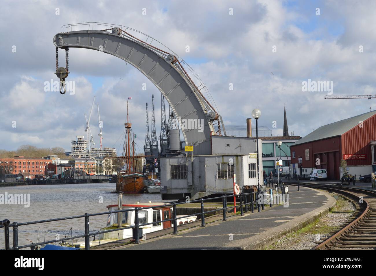 La grue à vapeur Fairbairn dans le port de Bristol. 26 février 2024. Banque D'Images