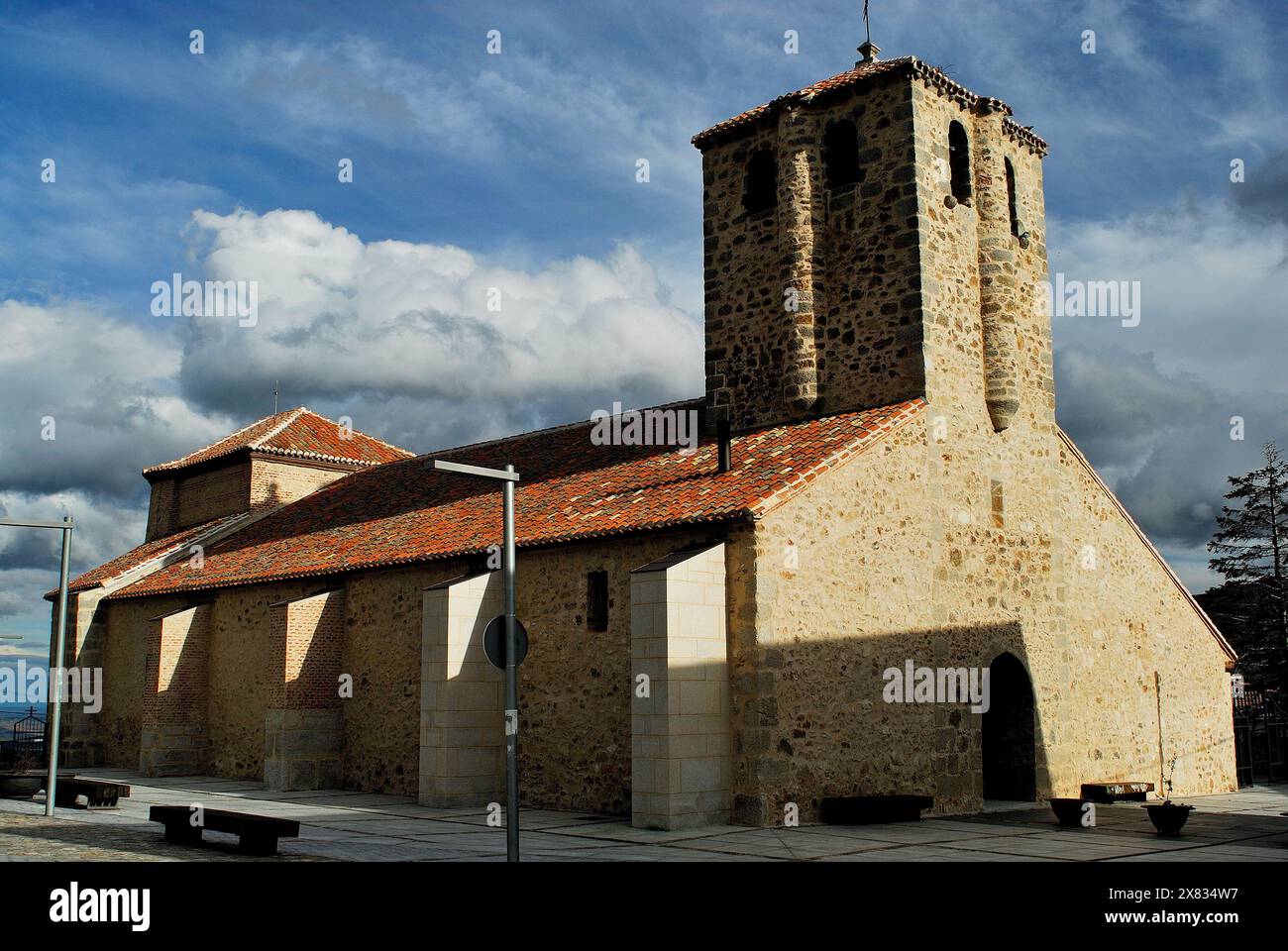 Église Inmaculada conception de Bustarviejo, Madrid, Espagne Banque D'Images