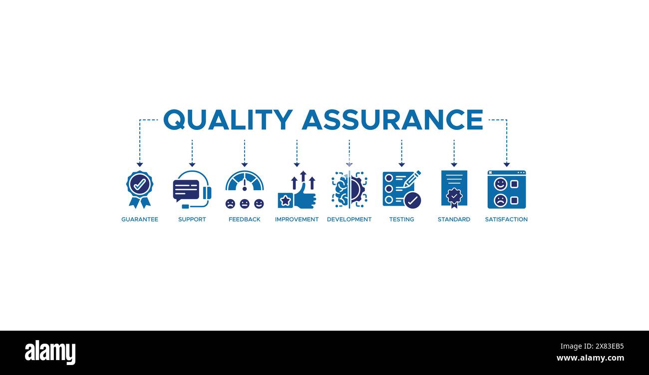 Concept d'illustration vectorielle d'icône Web d'assurance qualité Illustration de Vecteur