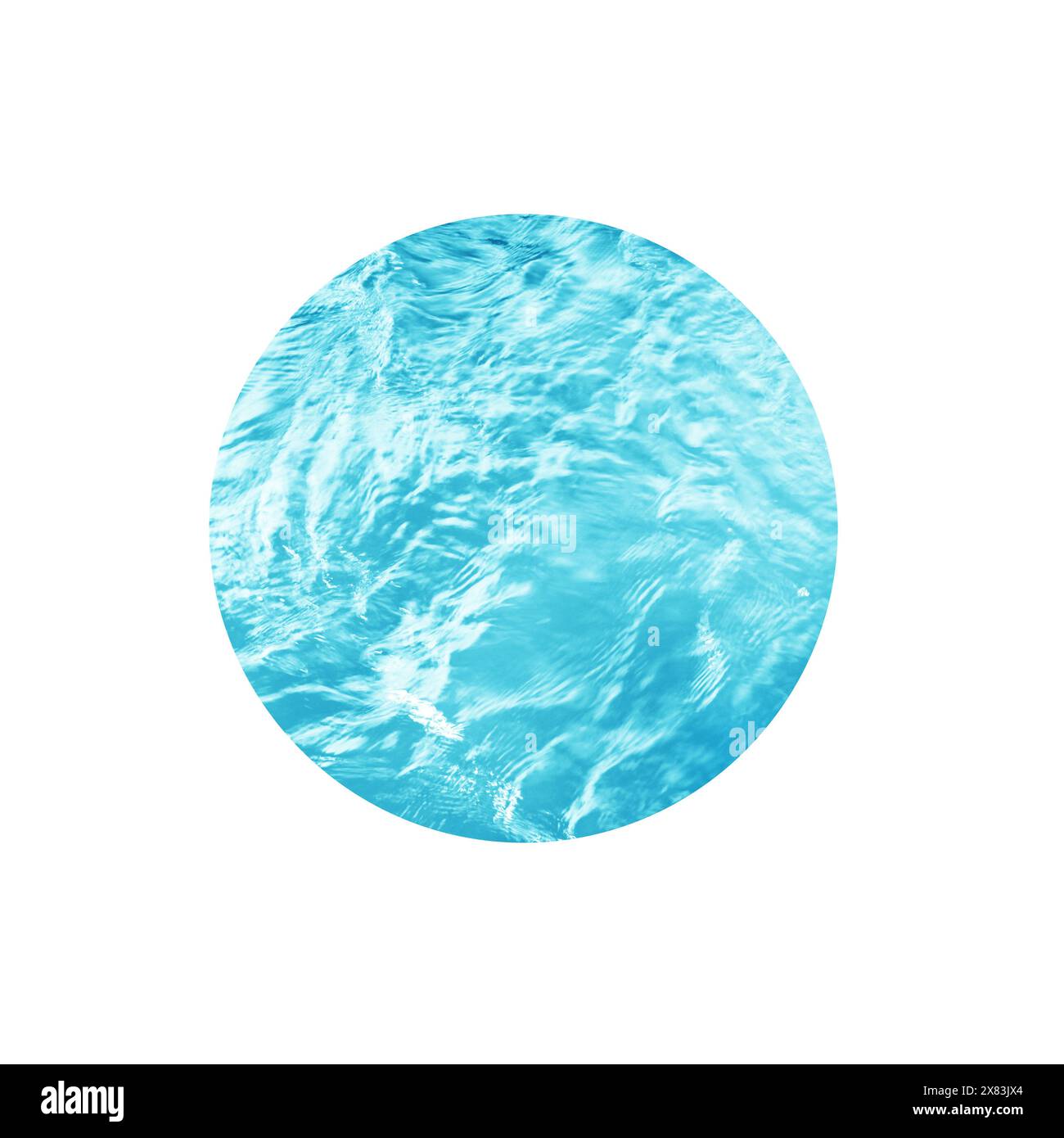 Fond de cercle, avec une texture d'eau fluide bleu frais Banque D'Images