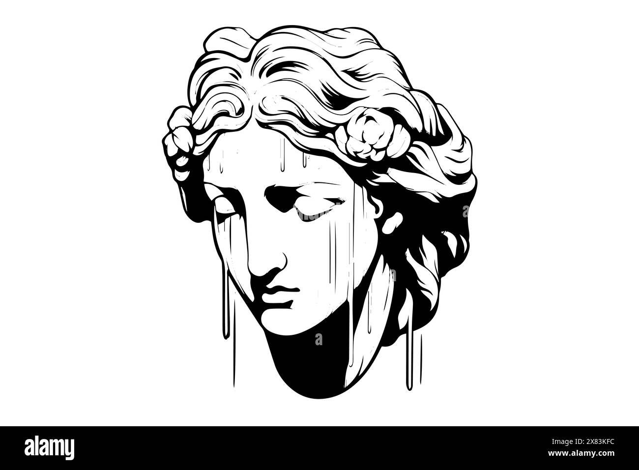 Aphrodite tête dessinée à la main dessin à l'encre. Illustration vectorielle de style gravé. Illustration de Vecteur