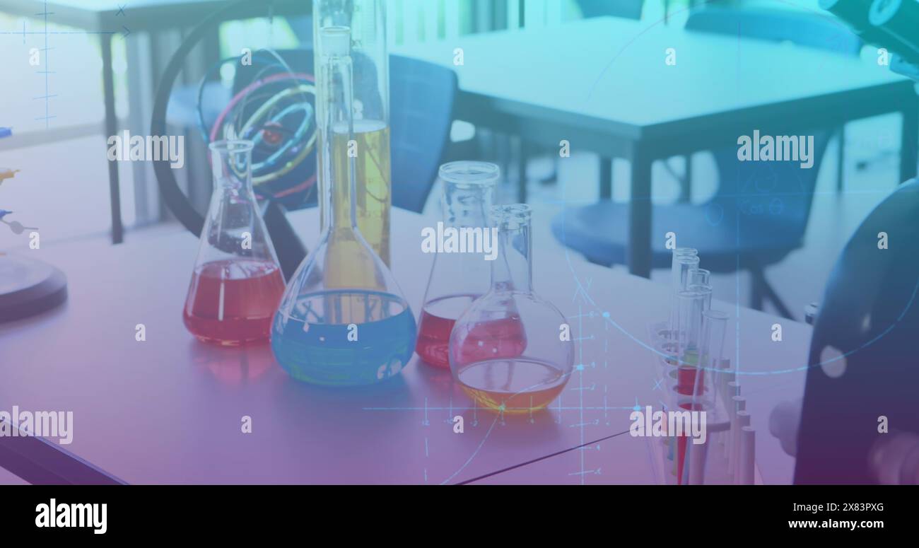 Image des équations mathématiques sur le laboratoire Banque D'Images