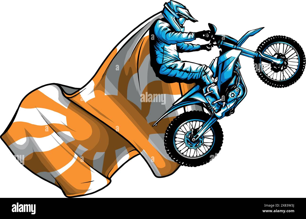 le pilote de motocross vector fait le tour du motocross Illustration de Vecteur