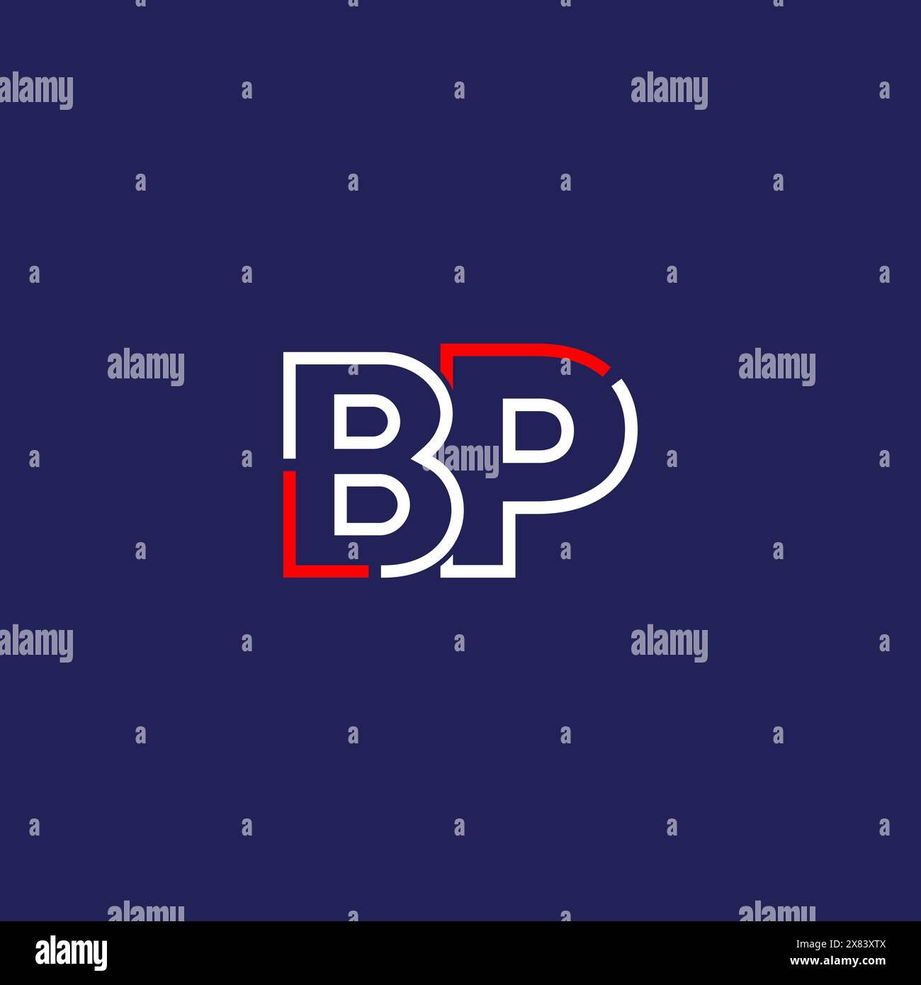 Conception de concept de logo BP Tech Illustration de Vecteur