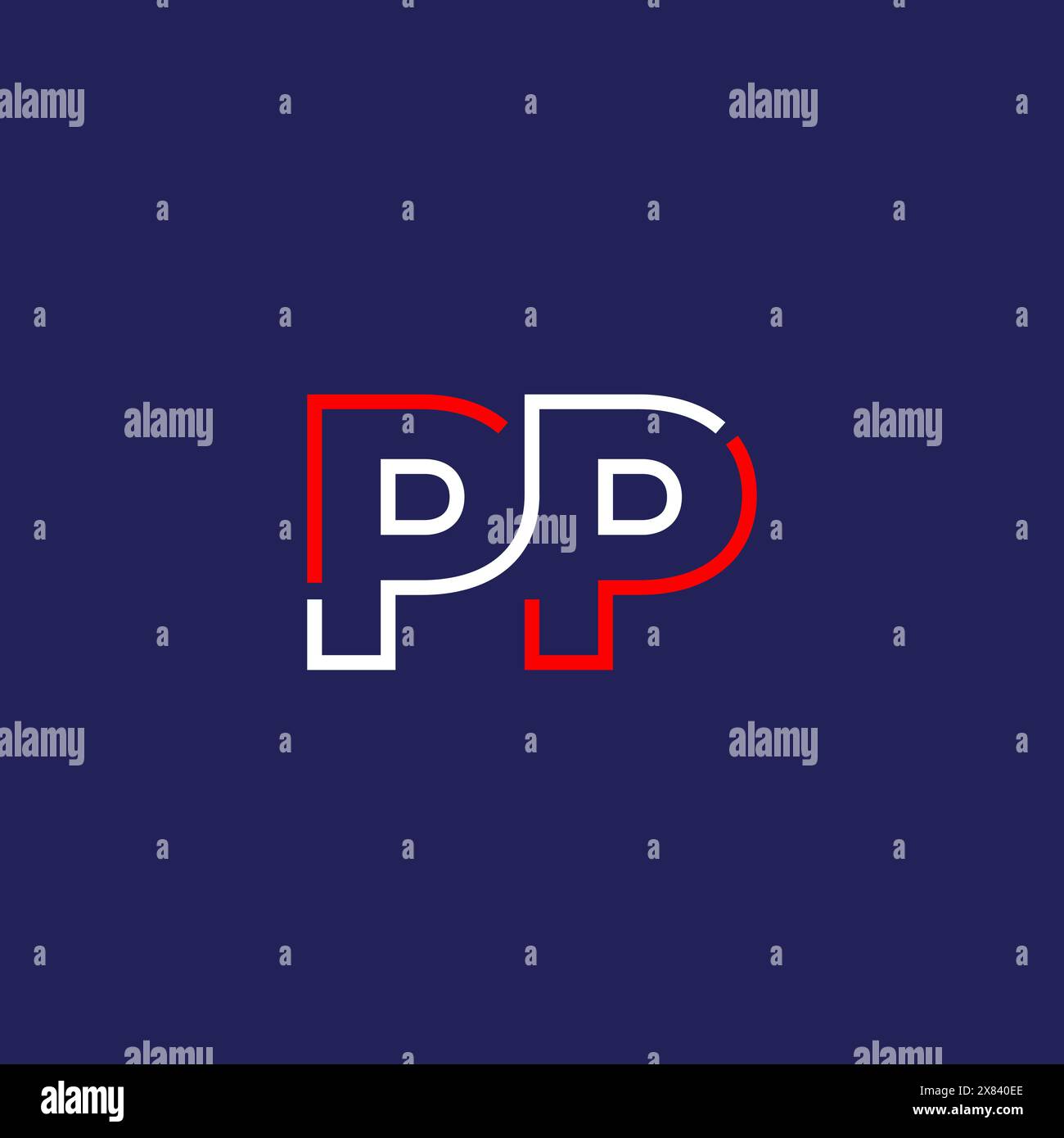 Conception de concept de logo PP Tech Illustration de Vecteur