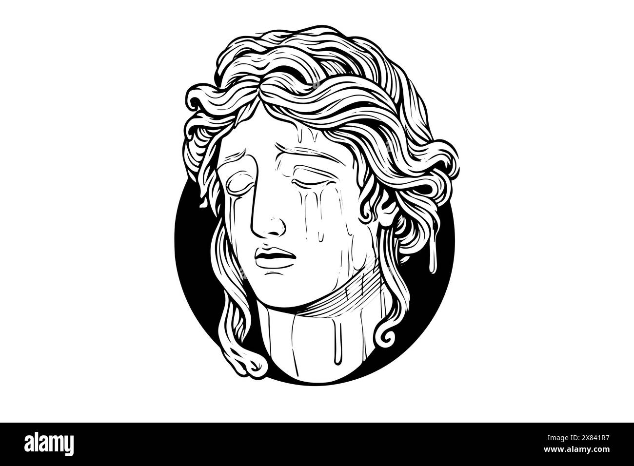 Aphrodite tête dessinée à la main dessin à l'encre. Illustration vectorielle de style gravé. Illustration de Vecteur